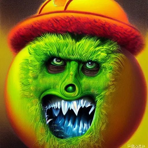 Image similar to a portrait of a tennis ball monsters, digital art, fantasy, magic, chalk, trending on artstation, ultra detailed, professional illustration by basil gogos