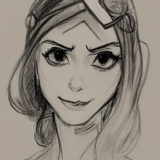 Image similar to milt kahl sketch of victoria justice as princess padme from star wars episode 3