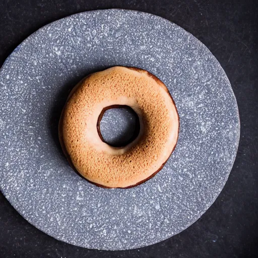 Prompt: Perfectly circular donut!!!!! in the style of a chocolate chip cookie!!!!!!, trending on artstation, 4k, 8k, professional photography, overhead shot, 35mm lens