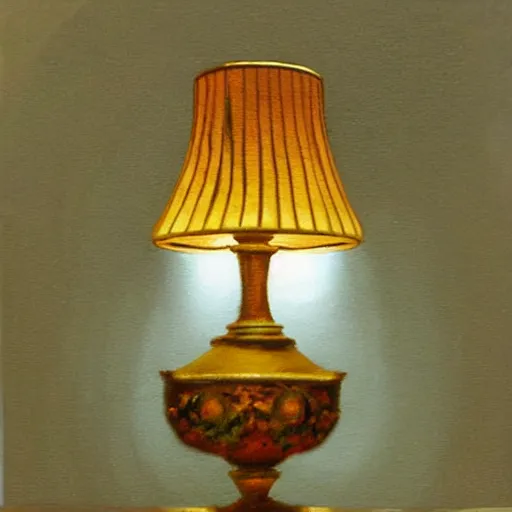 Prompt: A lamp, oil Painting, smooth drawing