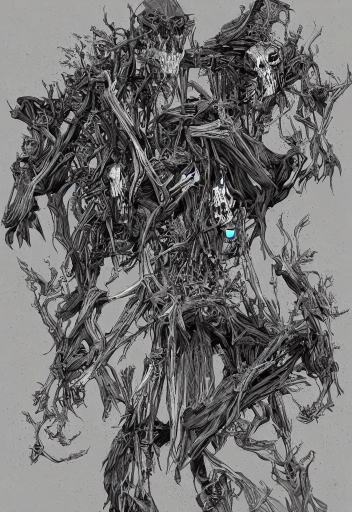 Image similar to Railroad of bones, trending on ArtStation