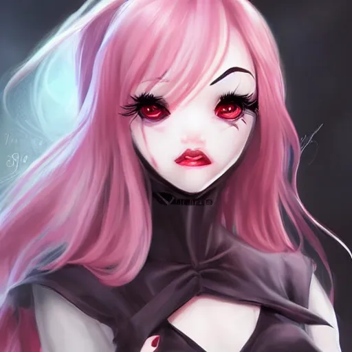 Image similar to Cute girl grim reaper is blushing by artgerm