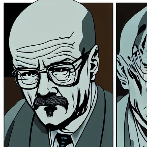 Image similar to Walter White by Junji Ito