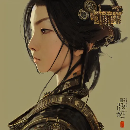 Prompt: ancient chinese princess, steampunk, elegant, unreal engine, 8 k, headshot, highly detailed, smooth, museum ink painting, artstation, concept art, in style of yoji shinkawa, pan ren wei, col price, atey ghailan, by greg rutkowski, aesthetic