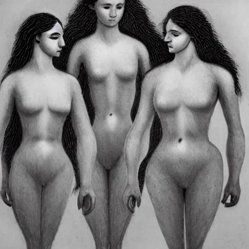 Prompt: a three - body woman