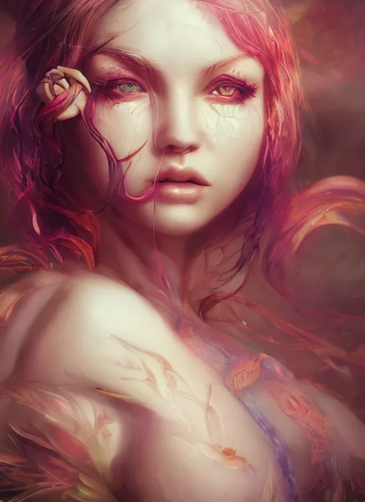 Image similar to dreamscape, female, sensual, ross tran, vivid colors, anatomical, highly detailed sculpture, intricate detailed, ommatidia, 8 k, cinematic atmosphere, post - processing