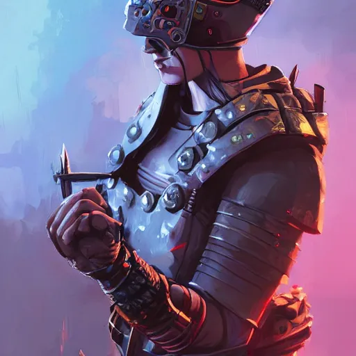 Image similar to cyberpunk viking helmet mask warrior goddess robot ninja fantasy, art gta 5 cover, official fanart behance hd artstation by jesper ejsing, by rhads, makoto shinkai and lois van baarle, ilya kuvshinov, ossdraws