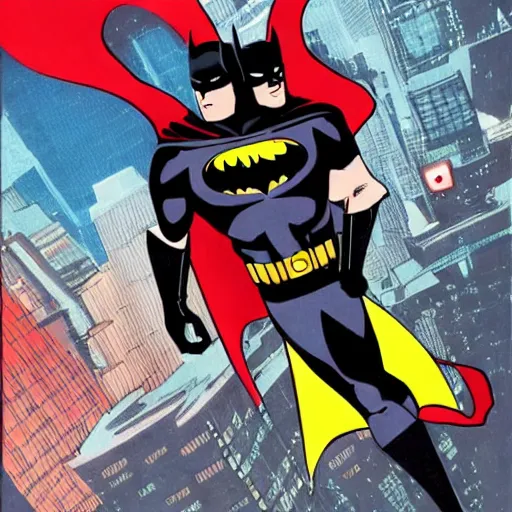 Image similar to super batman, Hiroaki Tsutsumi style