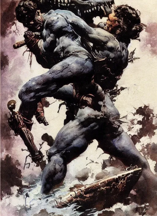 Image similar to by frazetta, highly detailed
