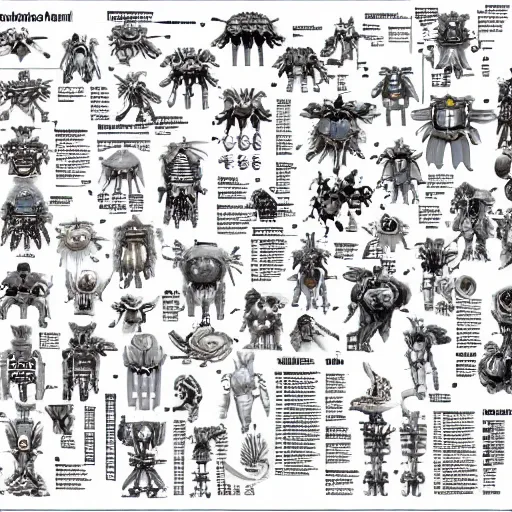 Prompt: robot pokemon anatomy schematics hyper realistic