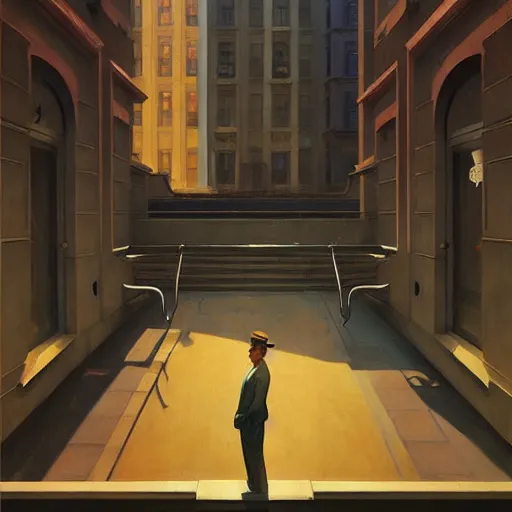 Image similar to Babylon berlin, very coherent, painted by Edward Hopper, Wayne Barlowe, painted by James Gilleard, airbrush, art by JamesJean