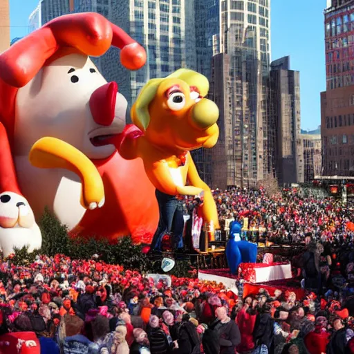 Prompt: matt walsh float in the macy's thanksgiving parade
