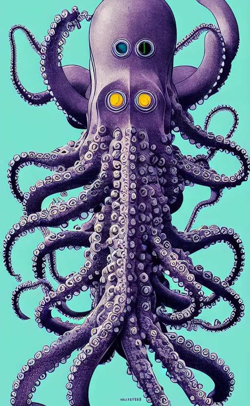 Image similar to robotic octopus by miyazaki, illustration, kenneth blom, mental alchemy, james jean, pablo amaringo, naudline pierre, contemporary art, hyper detailed