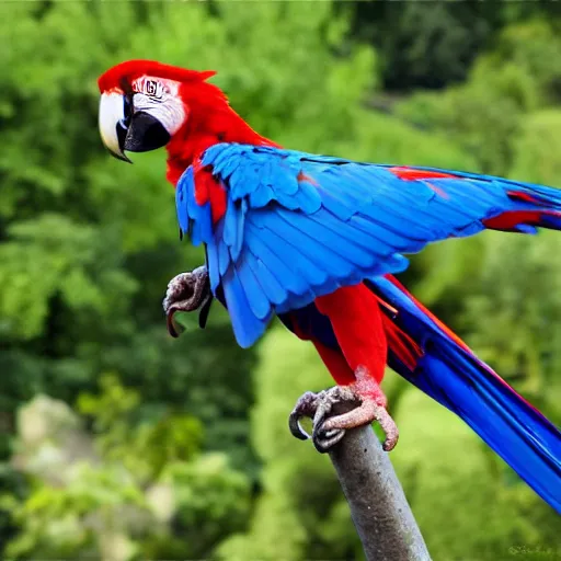 Image similar to high res Scarlet macaw with its wings open 4k