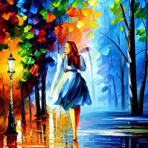 Image similar to a portrait of a character in a scenic environment by Leonid Afremov