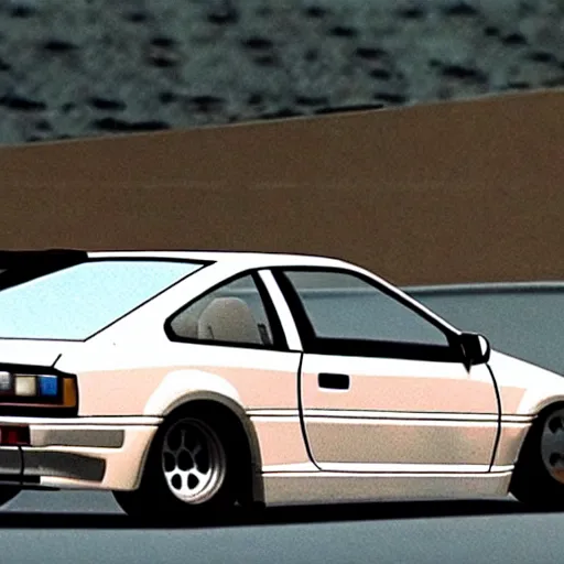 Image similar to volkswagen corrado in initial d, anime still frame