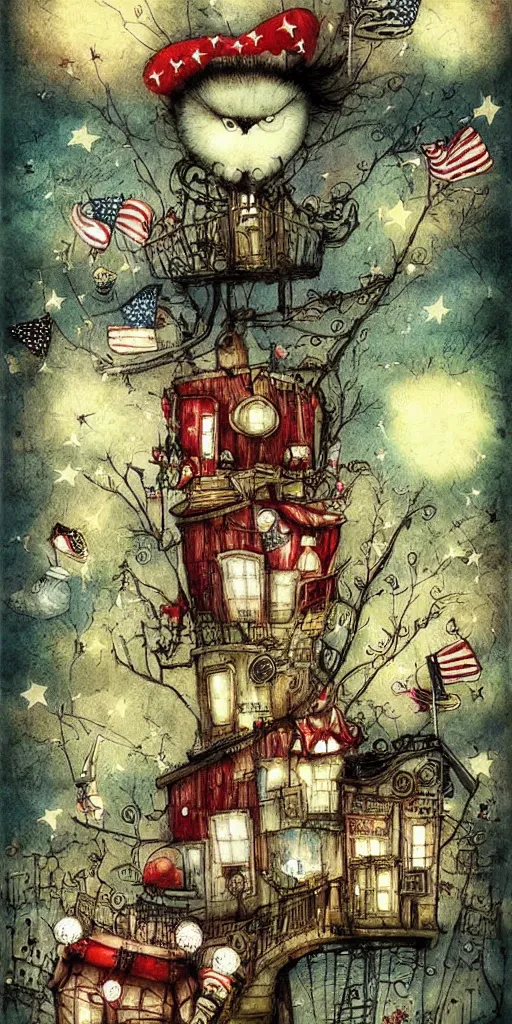 Image similar to a 4 th of july scene by alexander jansson