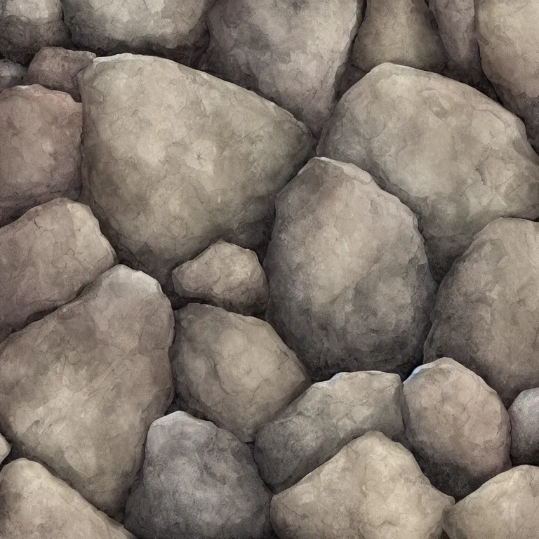 Image similar to an illustration study of rocks, digital art, sharp