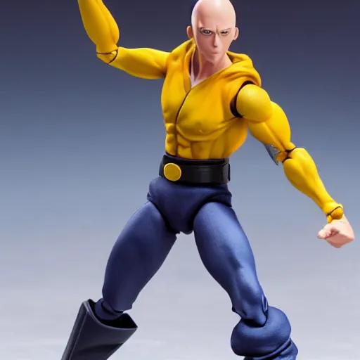 Image similar to saitama action figure. studio shot, ultra realistic. photo. photorealistic. hyper detailed. high resolution, 8 k