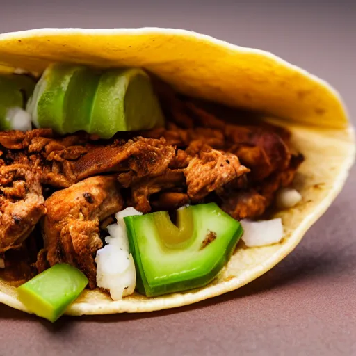 Prompt: delicious half - eaten chicken taco, 8 k, mega high quality, professional food photography, award winning photo, foodporn