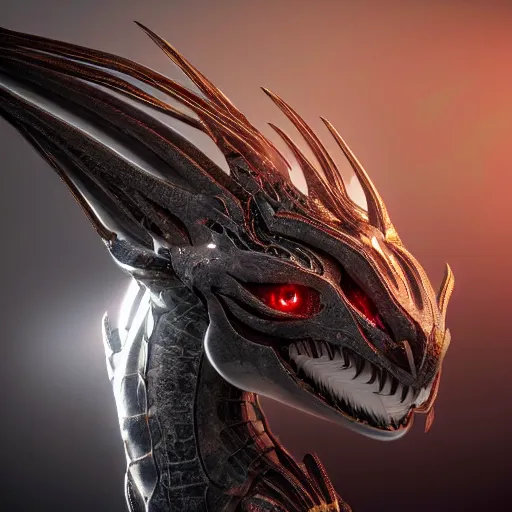 Image similar to stunning back end shot with an upward angle, of a beautiful elegant anthropomorphic female robot dragon, well designed highly detailed cute female robot dragon head with slick eyes, looking back at the camera with a smirk, well armored, detailed claws, high quality, HD octane render, furry art, Artstation, Deviantart, Furaffinity