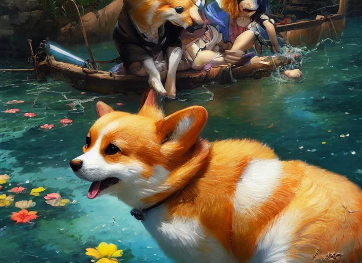 Skateboarding Anime Girl Corgi Wallpaper 4K #8.3183