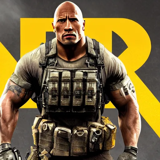 Prompt: Dwayne Johnson in call of duty 4K detail