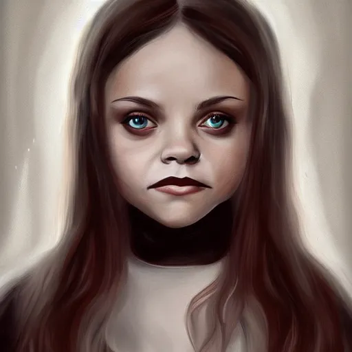 Image similar to young witch christina ricci, art by julia razumova