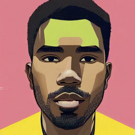 Image similar to Frank Ocean profile picture by Sachin Teng, asymmetrical, Organic Painting , Matte Painting, geometric shapes, hard edges, graffiti, street art:2 by Sachin Teng:4