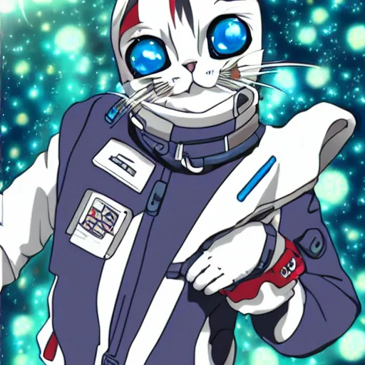 Prompt: anime styled kittens in spacesuits