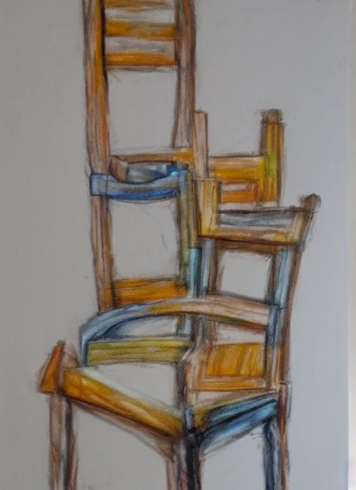 Prompt: chair, mixed medium, depth