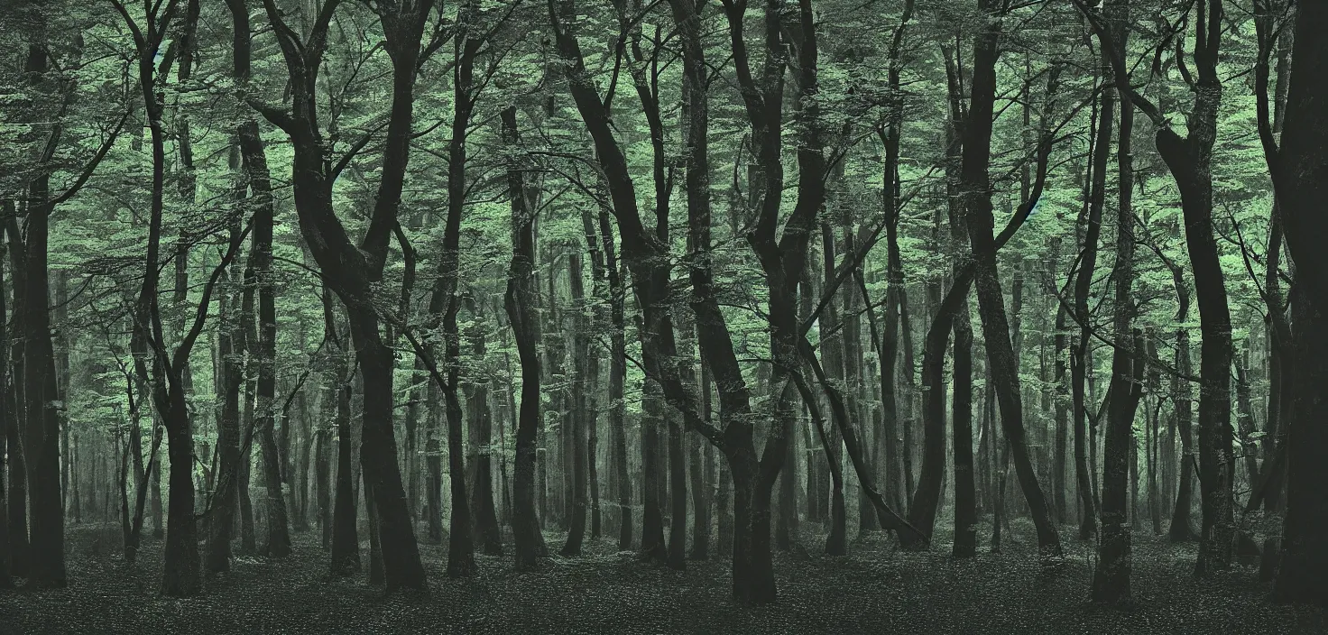 Prompt: dark forest by hattori naoto