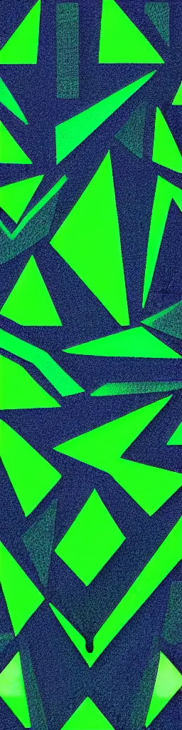 Image similar to neon green pattern, fragmented shapes, triangles, squares, right angles, glowing, sharp edges, straight lines,