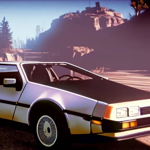 Image similar to 1 9 8 2 delorean in red dead redemption 2