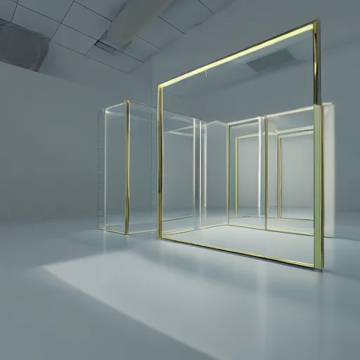 Image similar to an ultra high definition professional studio quality photograph of a transparent iridescent perspex pastel coloured art objects in an empty white room. dramatic lighting, ray tracing, refraction, shallow d. o. f, colour corrected, golden ratio, three point light. volumetric shadows. god rays.