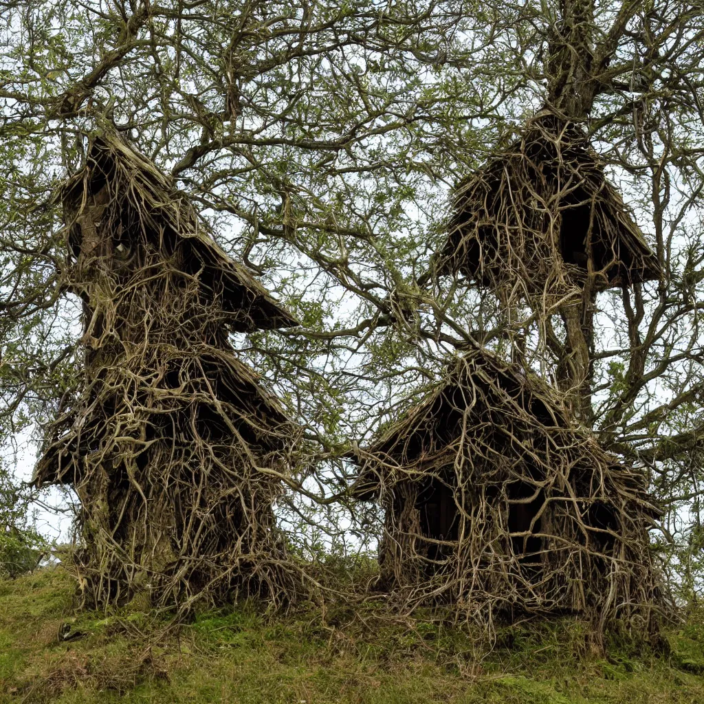 Image similar to a witch's hut in a tree