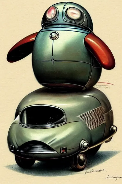 Image similar to ( ( ( ( ( 1 9 5 0 s retro future android robot fat robot mouse car. muted colors., ) ) ) ) ) by jean - baptiste monge,!!!!!!!!!!!!!!!!!!!!!!!!!