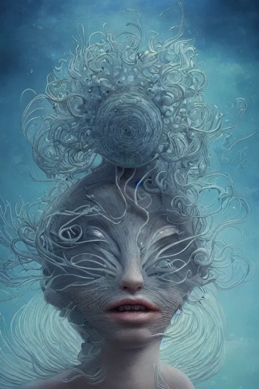 Prompt: a portrait of a japanese sea animal illustrated by miyazaki by karol bak, james jean, tom bagshaw, rococo, sharp focus, trending on artstation, cinematic lighting, hyper realism, octane render, 8 k, hyper detailed, vivid, ultra detailed, highly detailed