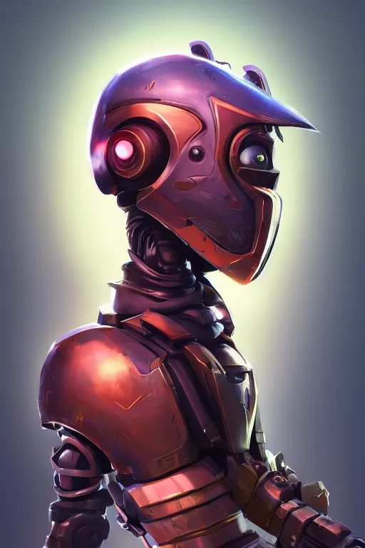 Image similar to epic mask helmet robot ninja portrait stylized as fornite style game design fanart by concept artist gervasio canda, behance hd by jesper ejsing, by rhads, makoto shinkai and lois van baarle, ilya kuvshinov, rossdraws global illumination radiating a glowing aura global illumination ray tracing hdr render in unreal engine 5