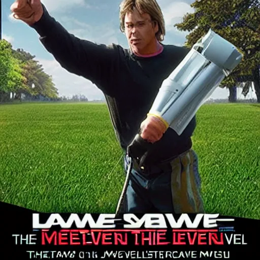 Image similar to the lawnmower man taking over the metaverse, jobe smith, movie