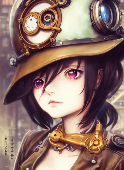 Image similar to portrait Anime Girl steampunk cute-fine-face, pretty face, realistic shaded Perfect face, fine details. Anime. Bioshock steampunk realistic shaded lighting by katsuhiro otomo ghost-in-the-shell, magali villeneuve, artgerm, rutkowski Jeremy Lipkin and Giuseppe Dangelico Pino and Michael Garmash and Rob Rey