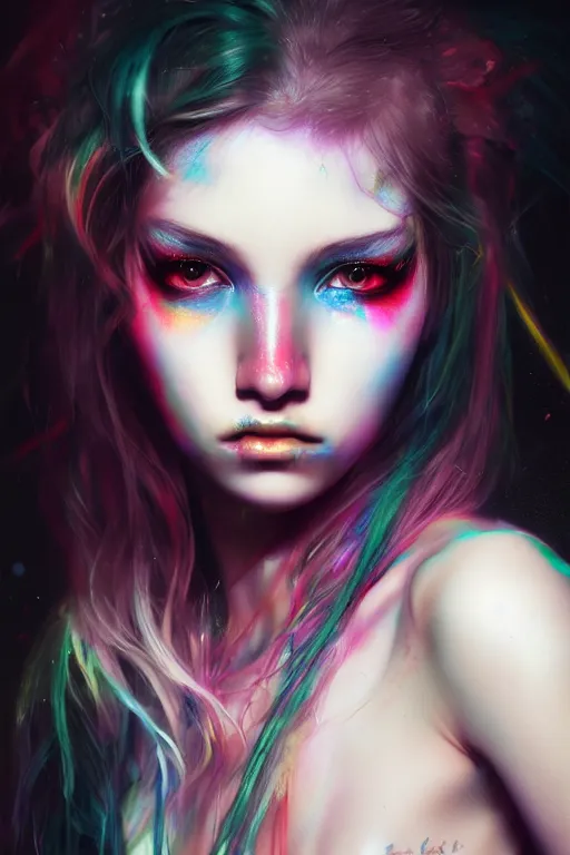 Image similar to photorealistic portrait of a rave party girl by ayami kojima and ewelina kowalczyk and alessio albi, trending on artstation