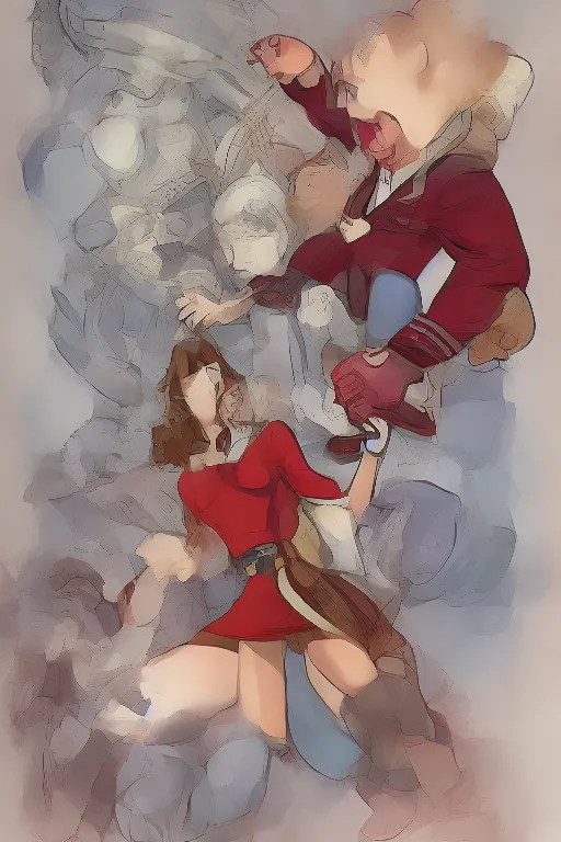 Image similar to Agent carter high quality digital painting in the style of Don Bluth