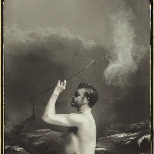 Prompt: a person bathing in mercury, portrait photograph