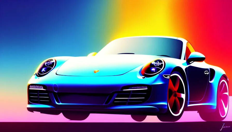 Prompt: concept art by jama jurabaev, cel shaded, cinematic shot, trending on artstation, high quality, brush stroke, hyperspace, vibrant colors, porsche 9 1 1 turbo