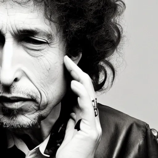 Prompt: Bob Dylan mixing up the medicine in a lab, focus on face
