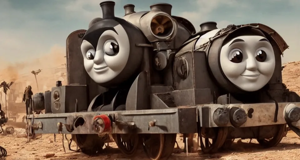 Image similar to Thomas the Tank Engine in MAD MAX: FURY ROAD