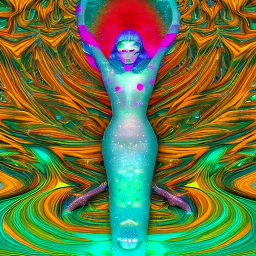 Image similar to saturn mermaids dragonfly fractal crystalliglitch digitalart artist