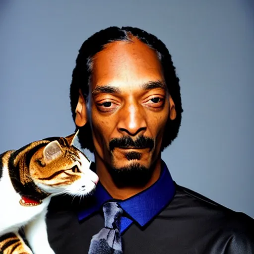 Prompt: Snoop Dogg holding a cat for a 1990s sitcom tv show, Studio Photograph, portrait, C 12.0