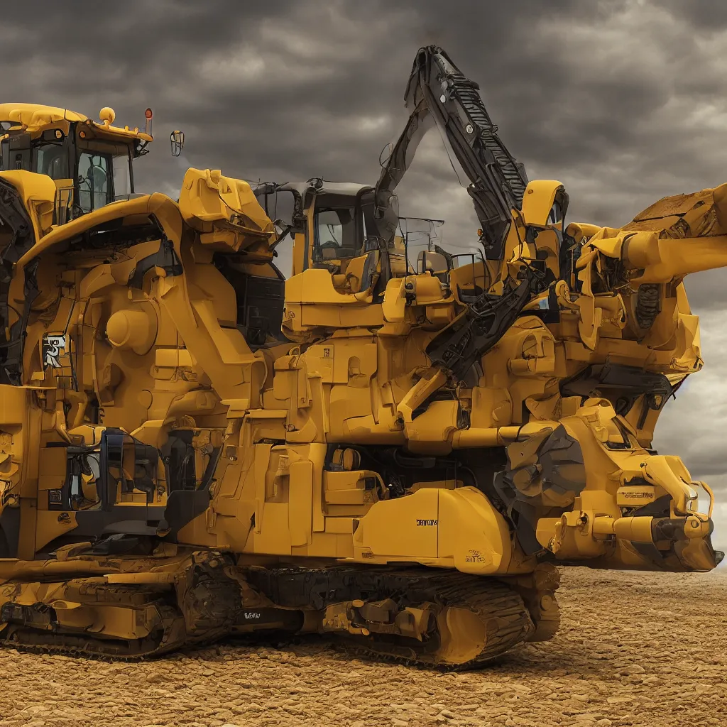 Image similar to caterpillar bulldozer, studio shot, photorealistic rendering, super detailed